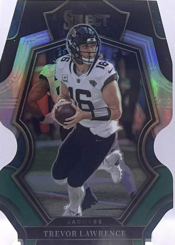 Trevor Lawrence 2022 Select #145 Premier Level Black & Green Die-Cut PSA 10