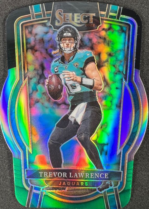 Trevor Lawrence 2022 Select #254 Club Level Black & Green Die-Cut PSA 10