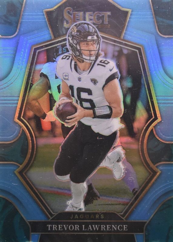 Trevor Lawrence 2022 Select #145 Premier Level Light Blue /99 RAW