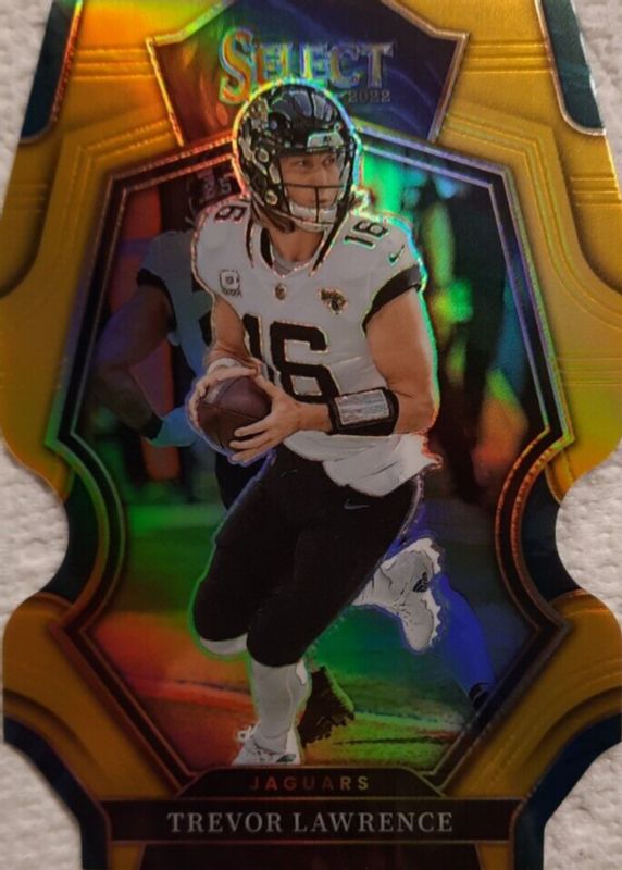 Trevor Lawrence 2022 Select #145 Premier Level Gold Die-Cut /10 PSA 10