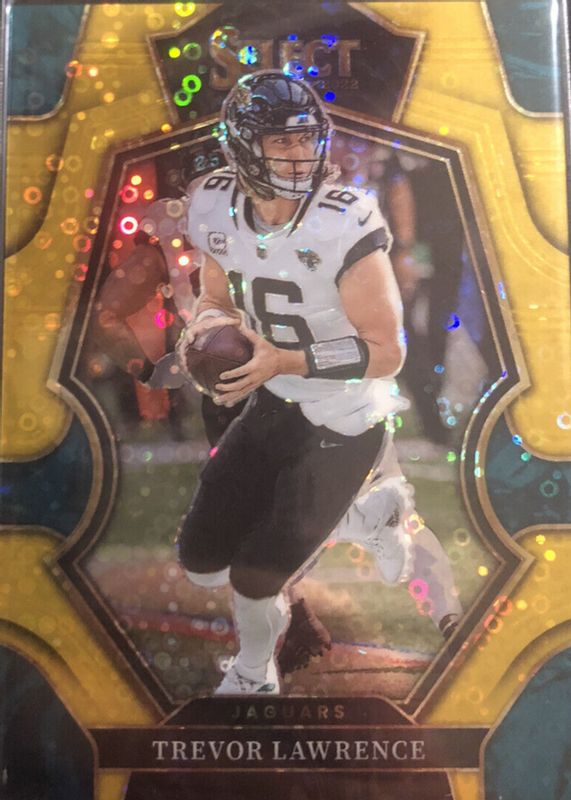 Trevor Lawrence 2022 Select #145 Premier Level Gold Disco /10 RAW