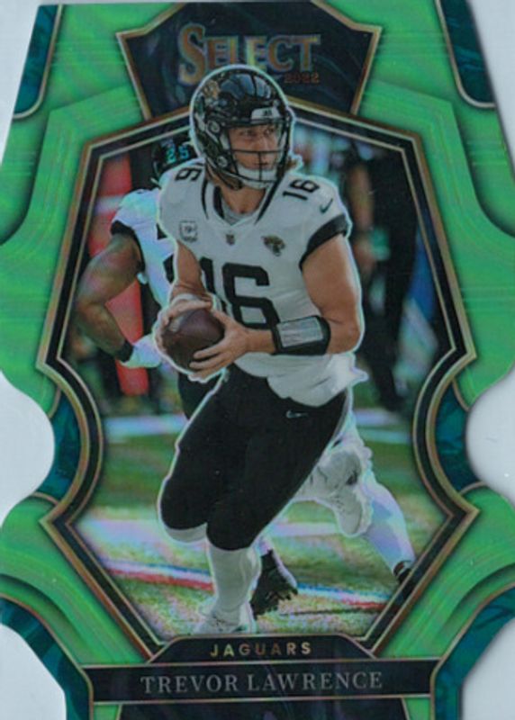 Trevor Lawrence 2022 Select #145 Premier Level Neon Green Die-Cut /299 RAW