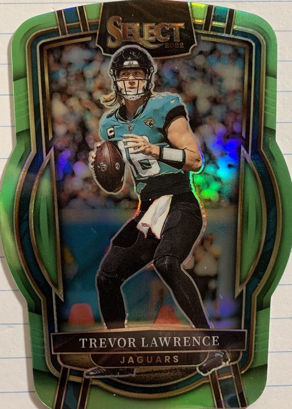 Trevor Lawrence 2022 Select #254 Club Level Neon Green Die-Cut /299 PSA 9