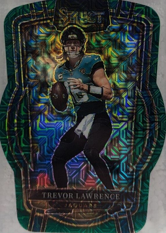 Trevor Lawrence 2022 Select #254 Club Level Green Die-Cut /5 SGC 10