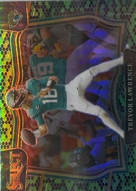 Trevor Lawrence 2022 Select #455 Field Level Green & Black Snakeskin /2 SGC 10