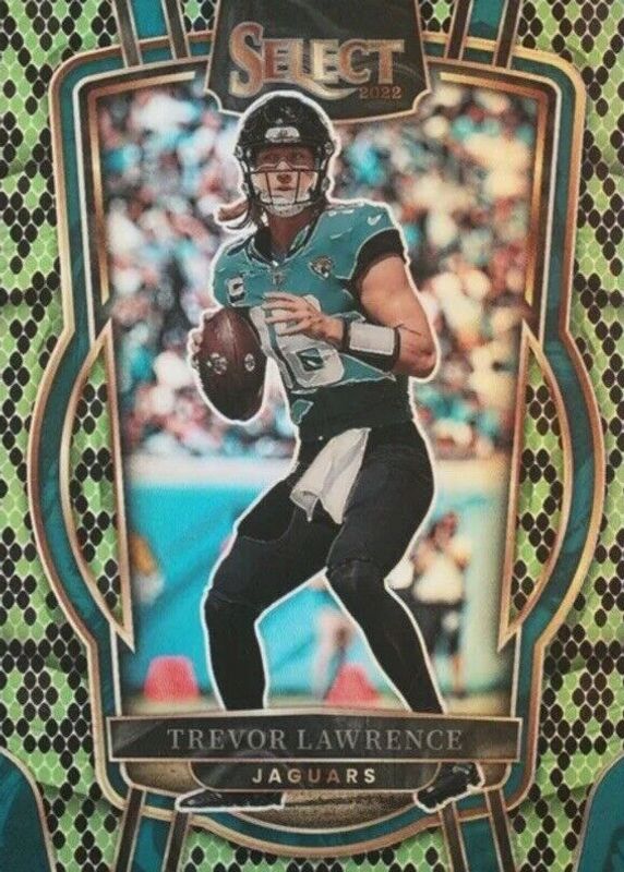 Trevor Lawrence 2022 Select #254 Club Level Green & Black Snakeskin /2 BGS 9