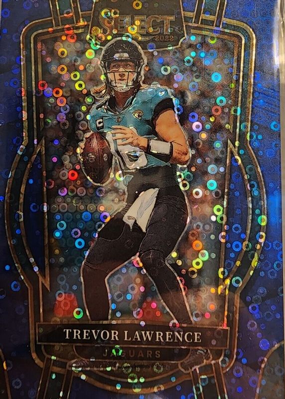 Trevor Lawrence 2022 Select #254 Club Level Blue Disco /25 RAW