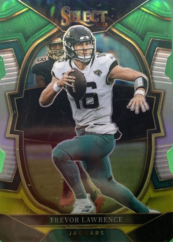 Trevor Lawrence 2022 Select #41 Concourse Green & Yellow Die-Cut PSA 9