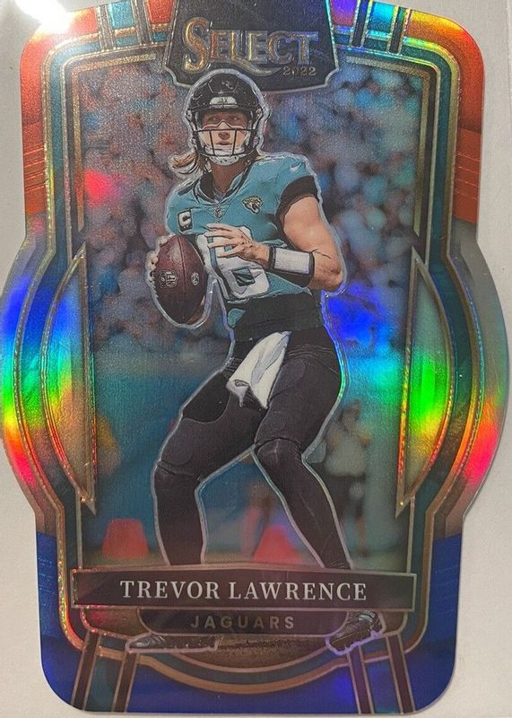 Trevor Lawrence 2022 Select #254 Club Level Red & Blue Die-Cut PSA 10