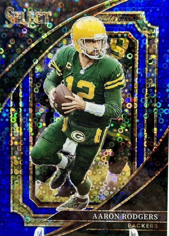 Aaron Rodgers 2022 Select #329 Suite Level Blue Disco /25 PSA 9