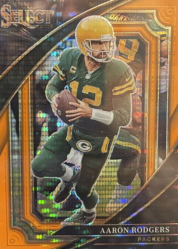 Aaron Rodgers 2022 Select #329 Suite Level Neon Orange Pulsar /7 PSA 10