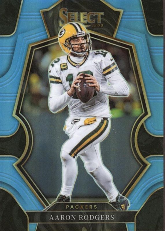 Aaron Rodgers 2022 Select #136 Premier Level Light Blue /99 RAW