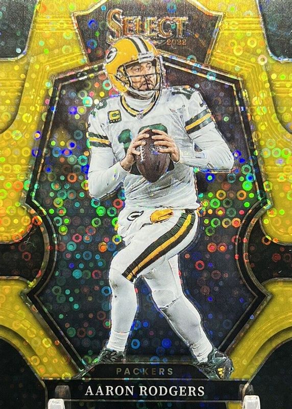 Aaron Rodgers 2022 Select #136 Premier Level Gold Disco /10 RAW