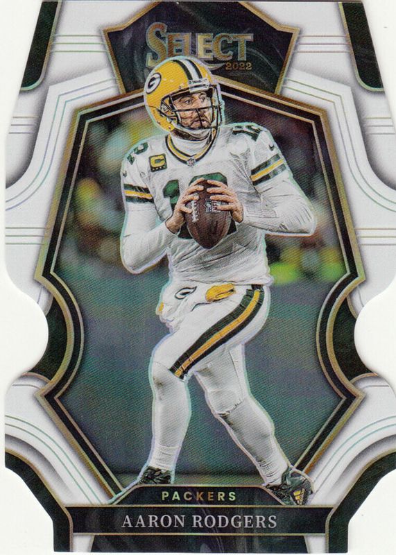 Aaron Rodgers 2022 Select #136 Premier Level White Die-Cut /49 PSA 10