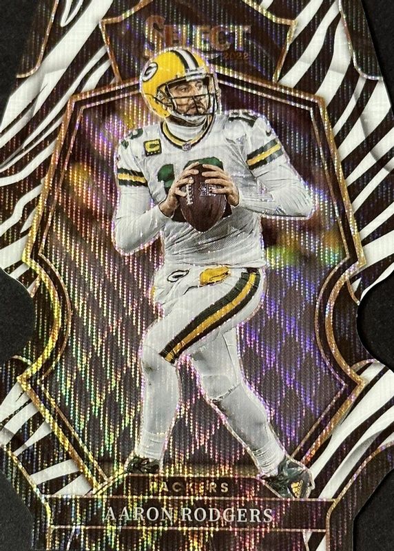 Aaron Rodgers 2022 Select #136 Premier Level Zebra Die-Cut /(SSP) PSA 10