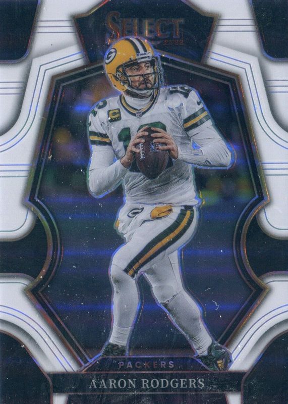 Aaron Rodgers 2022 Select #136 Premier Level White /35 RAW