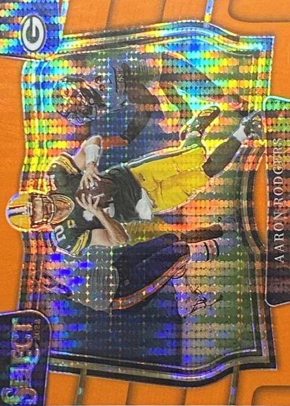 Aaron Rodgers 2022 Select #404 Field Level Neon Orange Pulsar /7 PSA 10