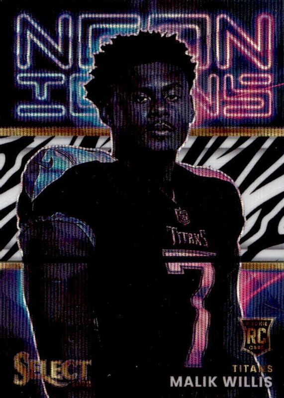 Malik Willis 2022 Select #NI-12 Neon Icons - Zebra /(SSP) Rookie SGC 9.5