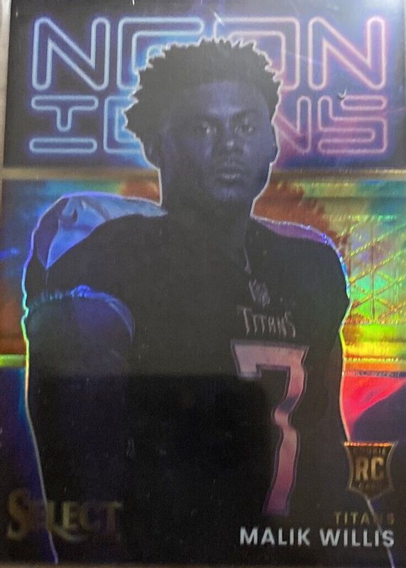 Malik Willis 2022 Select #NI-12 Neon Icons - Tie-Dye /25 Rookie RAW
