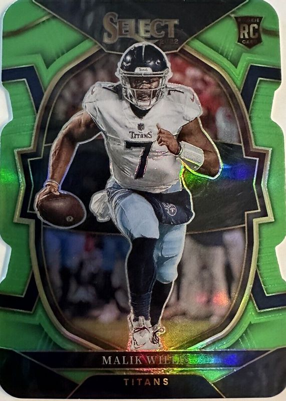 Malik Willis 2022 Select #38 Concourse Neon Green Die-Cut /299 Rookie RAW