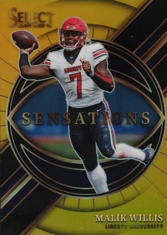 Malik Willis 2022 Select #SEN-21 Sensations - Gold /10 Rookie PSA 10