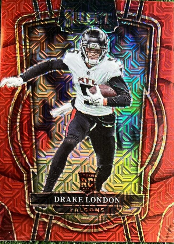 Drake London 2022 Select #297 Club Level Red /49 Rookie BGS 9