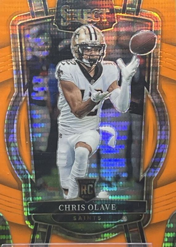 Chris Olave 2022 Select #229 Club Level Neon Orange Pulsar /7 Rookie PSA 10