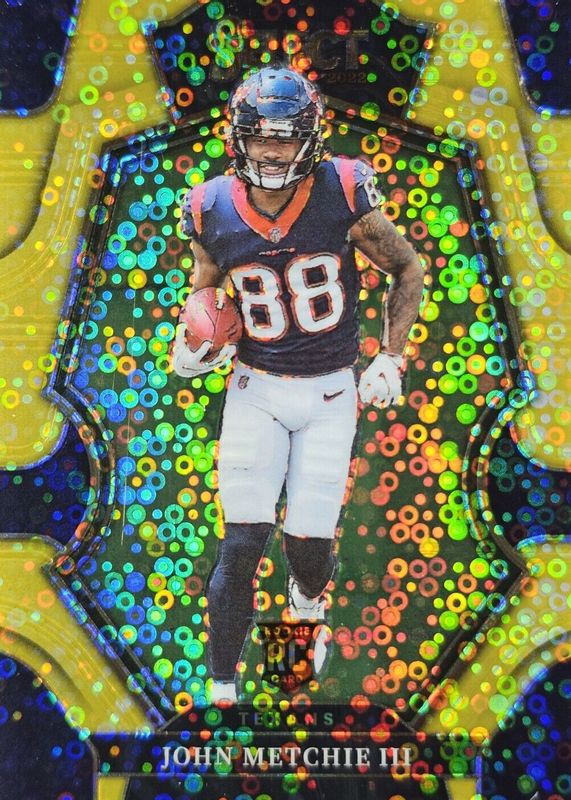 John Metchie III 2022 Select #141 Premier Level Gold Disco /10 Rookie RAW