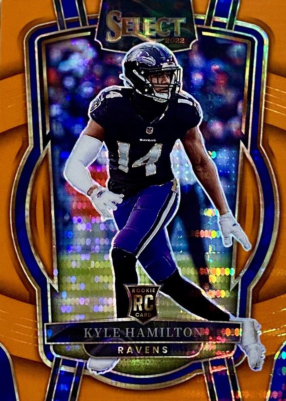 Kyle Hamilton 2022 Select #294 Club Level Neon Orange Pulsar /7 Rookie SGC 10