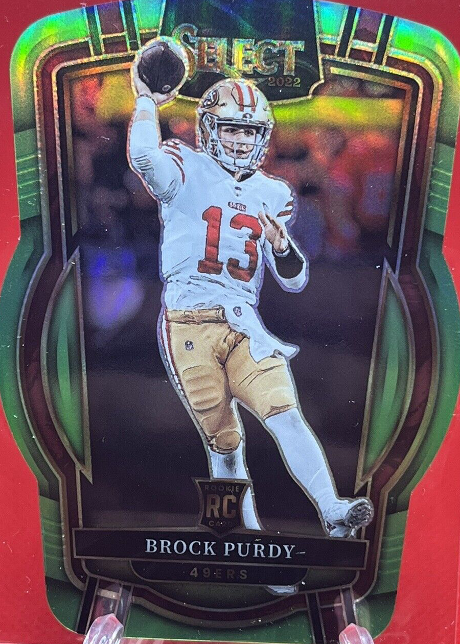 Brock Purdy 2022 Select #213 Club Level Neon Green Die-Cut /299