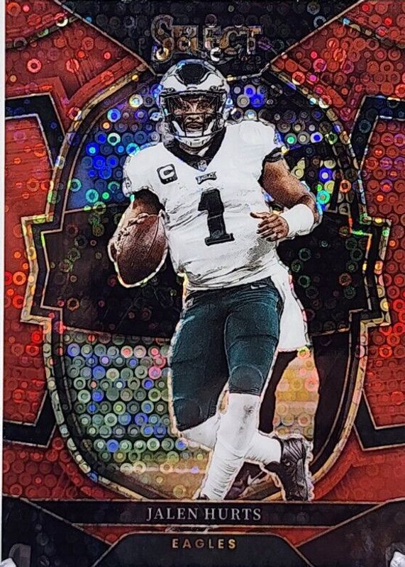 Jalen Hurts 2022 Select #79 Concourse Red Disco /49 PSA 10