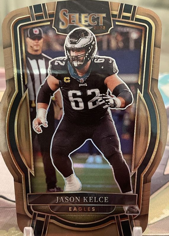 Jason Kelce 2022 Select #220 Club Level Copper Die-Cut /99 PSA 10