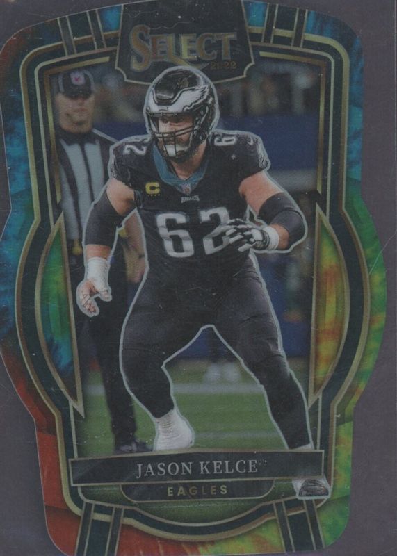 Jason Kelce 2022 Select #220 Club Level Tie-Dye Die-Cut /25 PSA 10