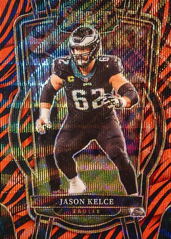 Jason Kelce 2022 Select #220 Club Level Tiger /(SSP) PSA 10