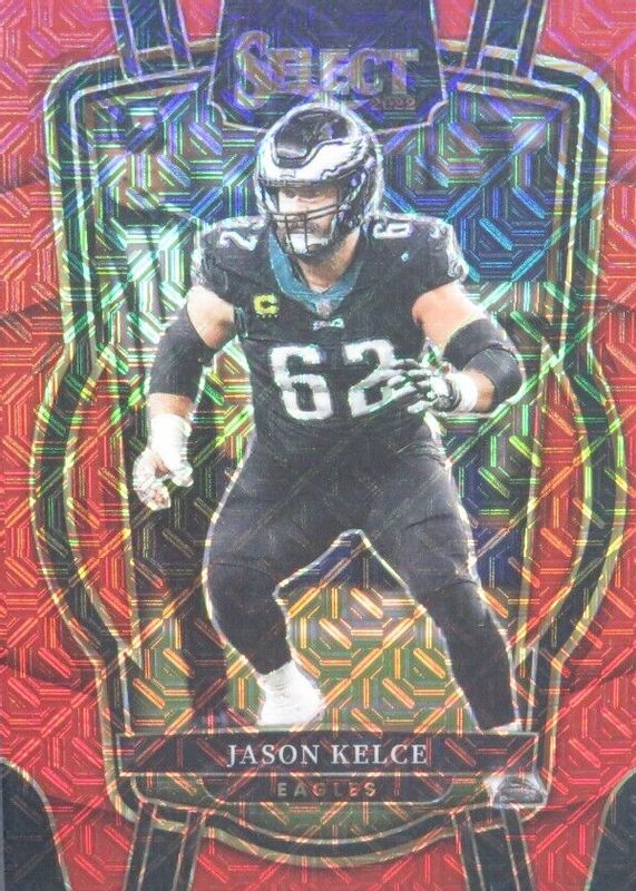 Jason Kelce 2022 Select #220 Club Level Red /49 PSA 10