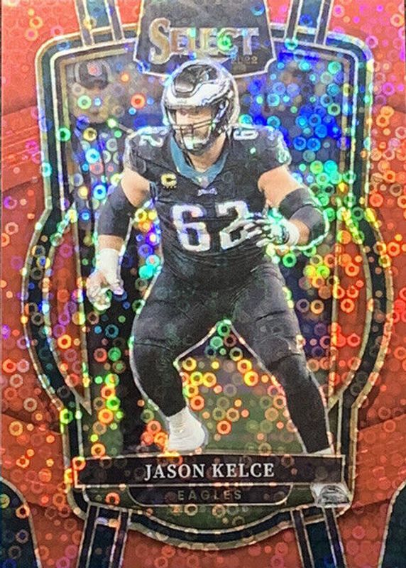 Jason Kelce 2022 Select #220 Club Level Red Disco /49 PSA 10