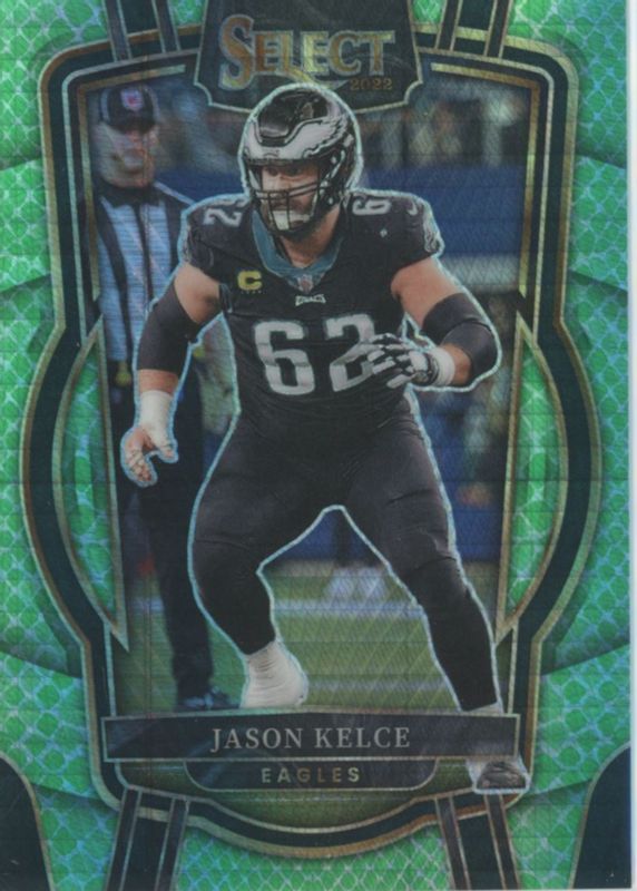 Jason Kelce 2022 Select #220 Club Level Dragon Scale /89 PSA 10