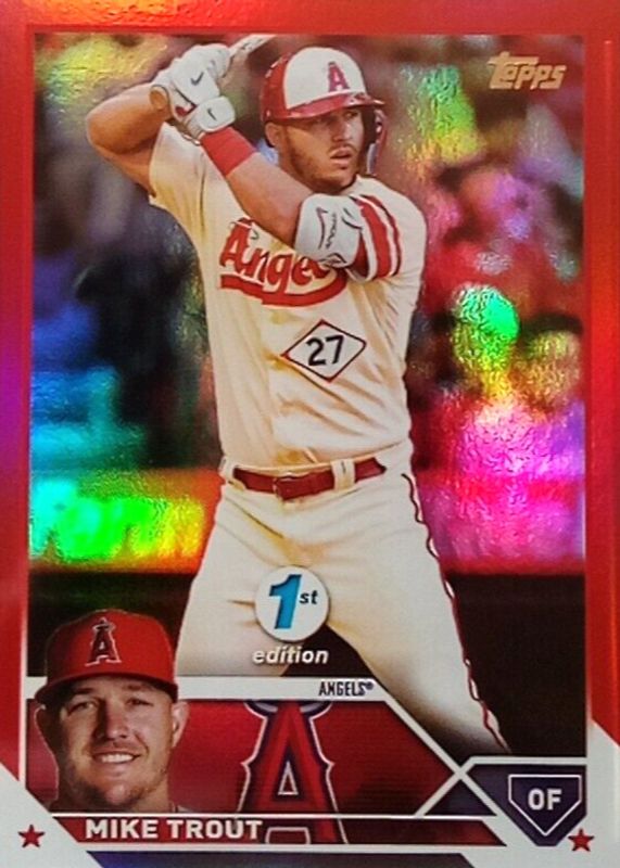 Mike Trout 2023 Topps 1st Edition #27 Red Foil /50