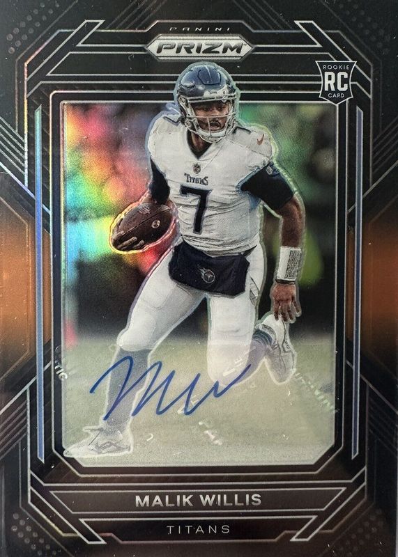 Malik Willis 2022 Chronicles #PB-7 Prizm Black Signatures - Orange (/75) Rookie RAW