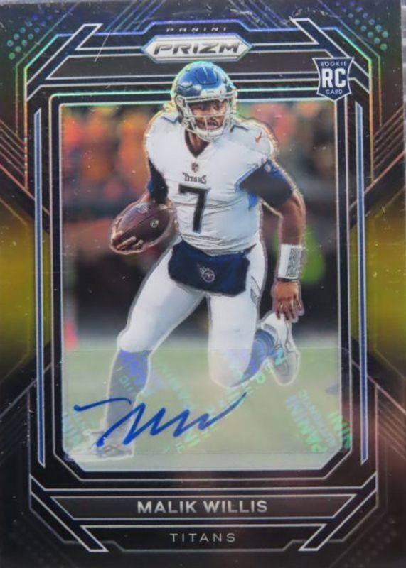 Malik Willis 2022 Chronicles #PB-7 Prizm Black Signatures - Gold /10 Rookie RAW