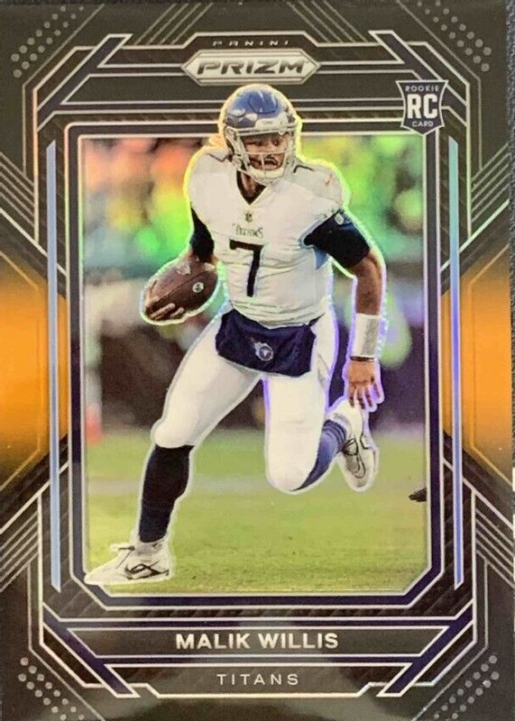 Malik Willis 2022 Chronicles #PB-7 Prizm Black - Orange /75 Rookie RAW
