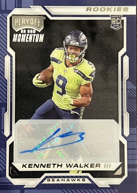 Kenneth Walker III 2022 Chronicles #PMR-18 Playoff Momentum Rookie Autographs RAW