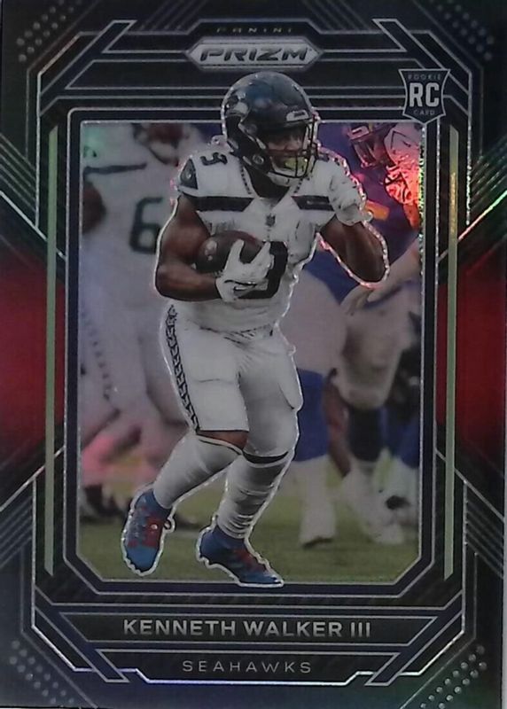 Kenneth Walker III 2022 Chronicles #PB-19 Prizm Black - Red /99 Rookie SGC 10