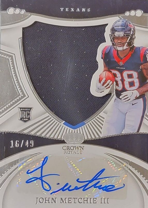 John Metchie III 2022 Chronicles #CRS-JAC Crown Royale Silhouette Autographs (/49) Rookie RAW