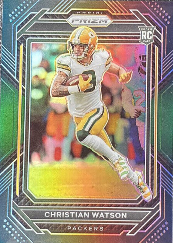 Christian Watson 2022 Chronicles #PB-18 Prizm Black - Green /49 Rookie SGC 10