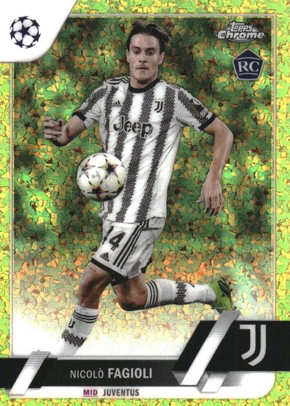 Nicolo Fagioli 2022 Topps Chrome UEFA Club Competitions #53 Gold Mini-Diamond Refractor /50 Rookie PSA 10