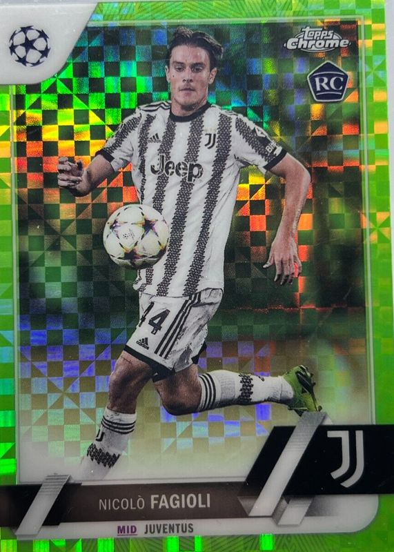 Nicolo Fagioli 2022 Topps Chrome UEFA Club Competitions #53 Neon Green X-Fractor /399 Rookie PSA 10