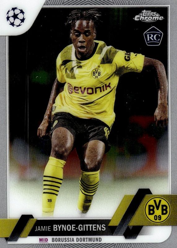 Jamie Bynoe-Gittens 2022 Topps Chrome UEFA Club Competitions #43 Base Rookie PSA 10