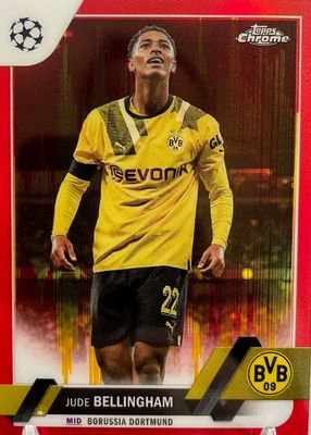 2022 Topps Chrome UEFA Club Competitions #22 Red & Gold Seismic Refractor