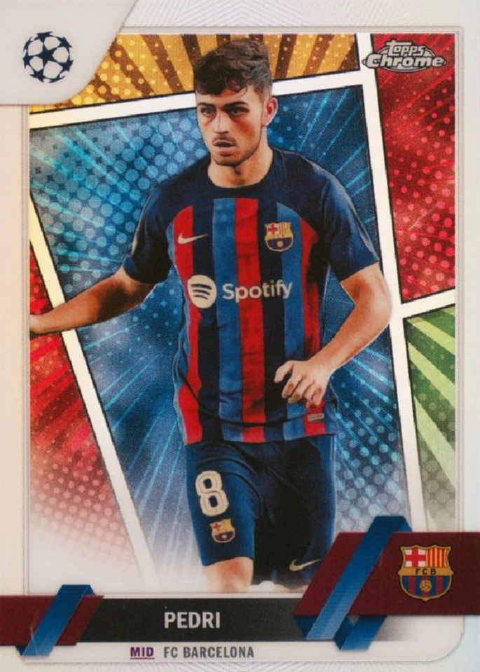 Pedri 2022 Topps Chrome UEFA Club Competitions #136 Hero 